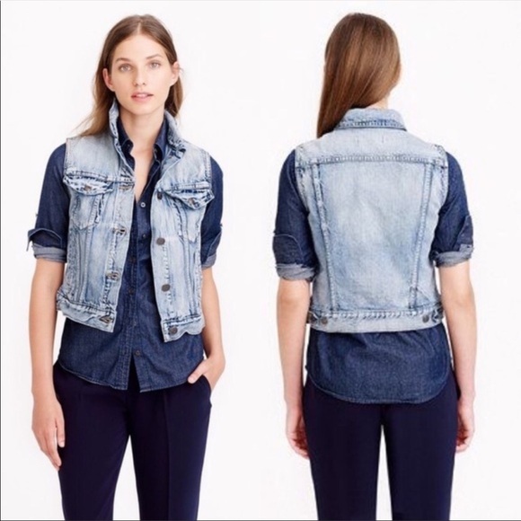 J. Crew | Denim Vest Indigo Patina Wash Size Small - Picture 1 of 7
